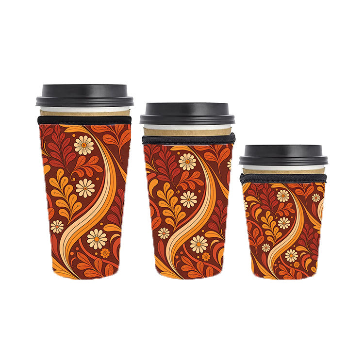 Fall Autumn Reusable Neoprene Insulator Soda Tea Iced Hot Coffee Cup Drink Sleeve