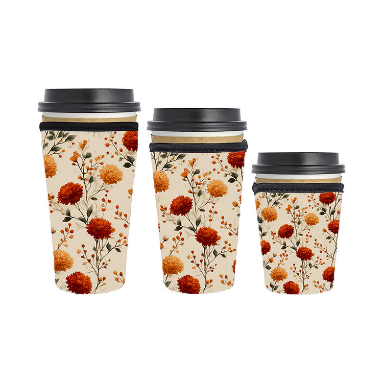 Fall Autumn Reusable Neoprene Insulator Soda Tea Iced Hot Coffee Cup Drink Sleeve