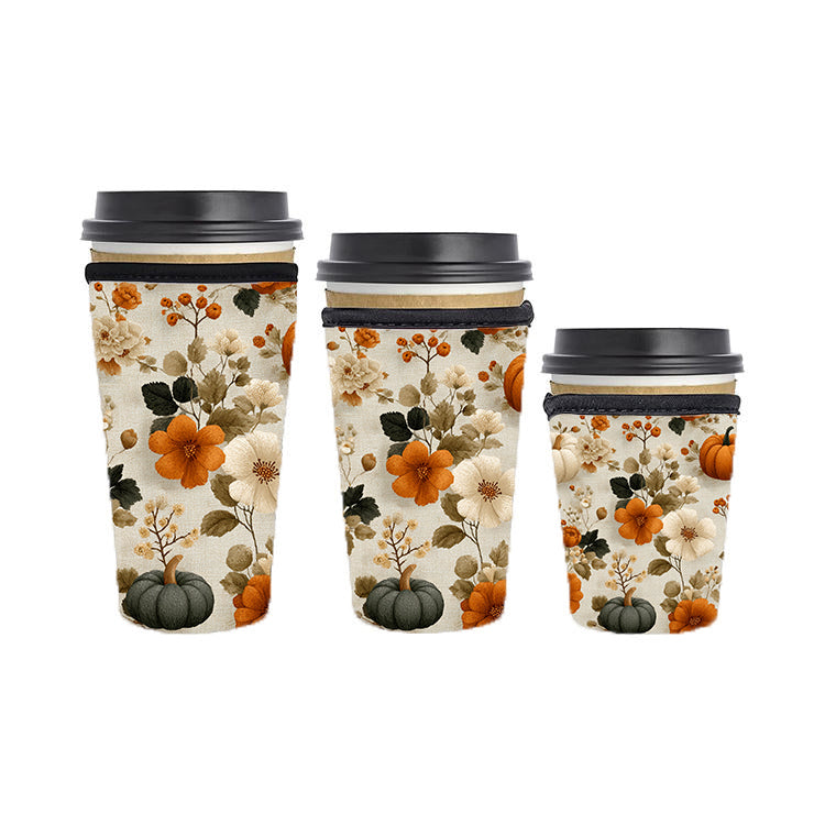 Fall Autumn Reusable Neoprene Insulator Soda Tea Iced Hot Coffee Cup Drink Sleeve