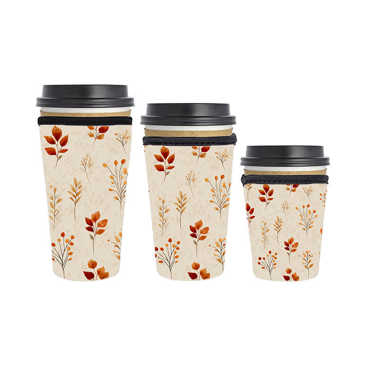 Fall Autumn Reusable Neoprene Insulator Soda Tea Iced Hot Coffee Cup Drink Sleeve