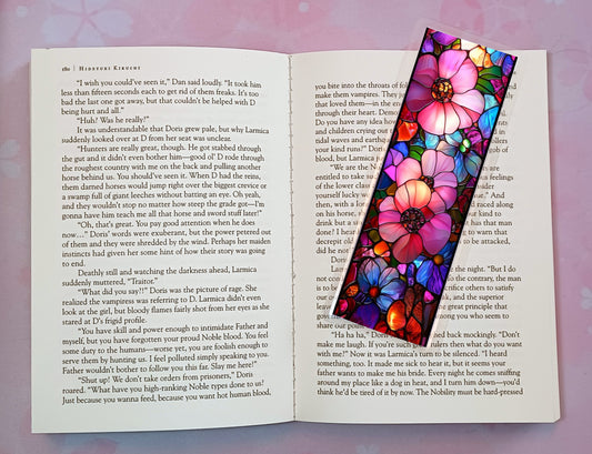 Stained Glass Flowers Bookmark Novel Book