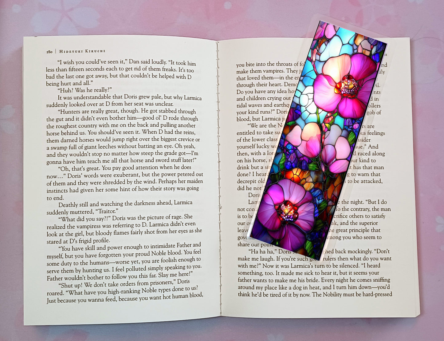 Stained Glass Flowers Bookmark Novel Book