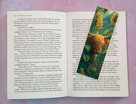 Highland Cow Bookmark Novel Book