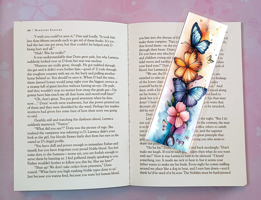 Butterflies Flowers Floral Bookmark Novel Book