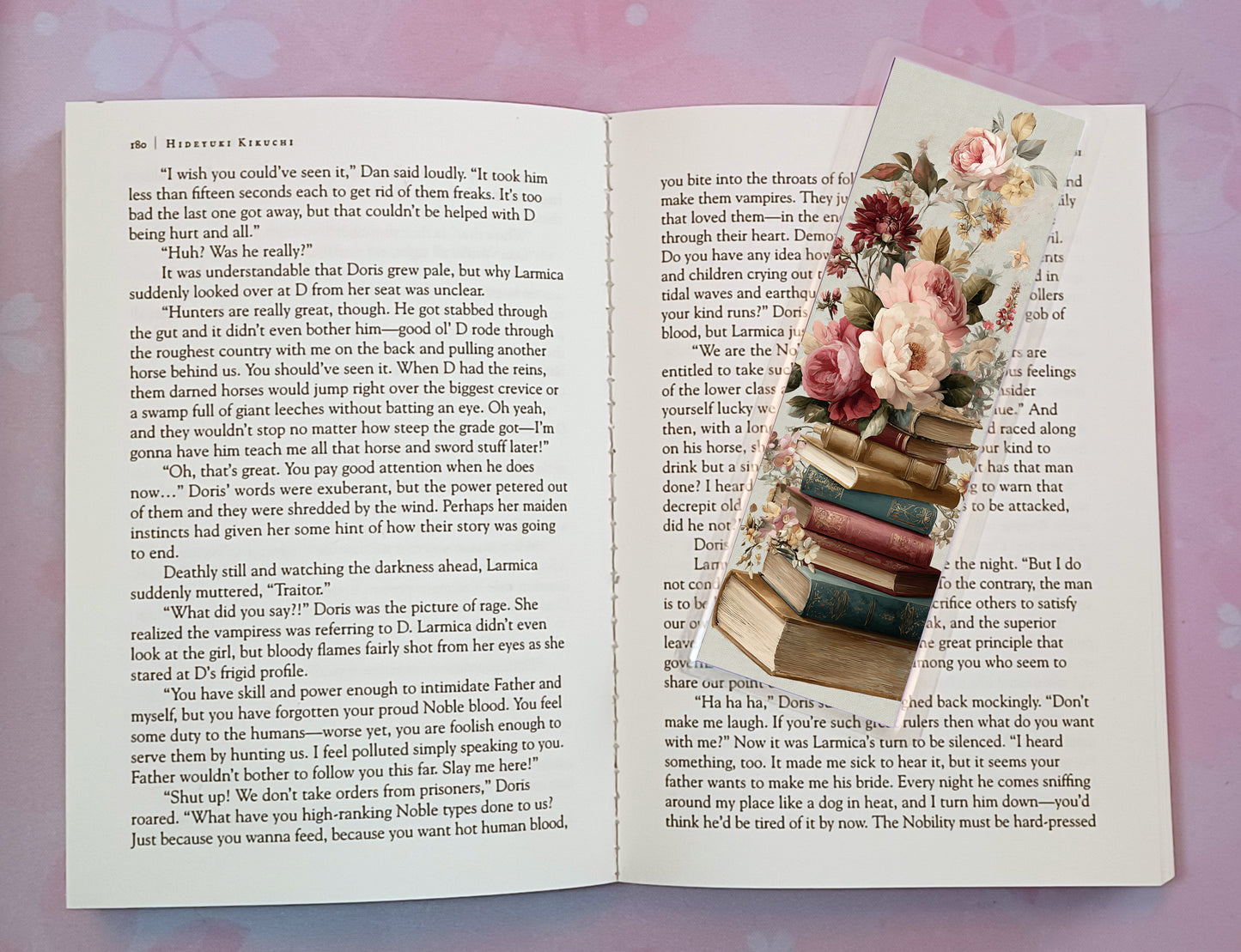 Flowers Floral Book Stack Bookmark Novel Book