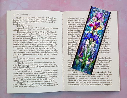 Stained Glass Flowers Bookmark Novel Book