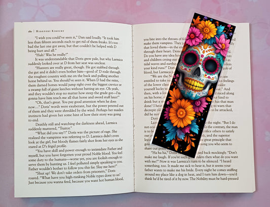 Sugar Skulls Day of the Dead Bookmark Novel Book