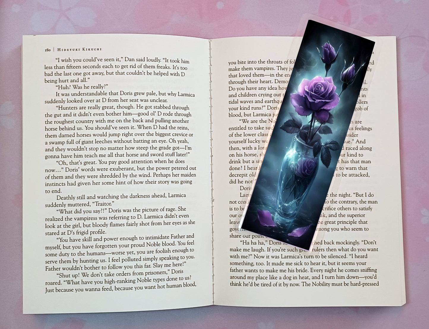 Purple Rose Flower Floral Bookmark Novel Book 4 DESIGNS