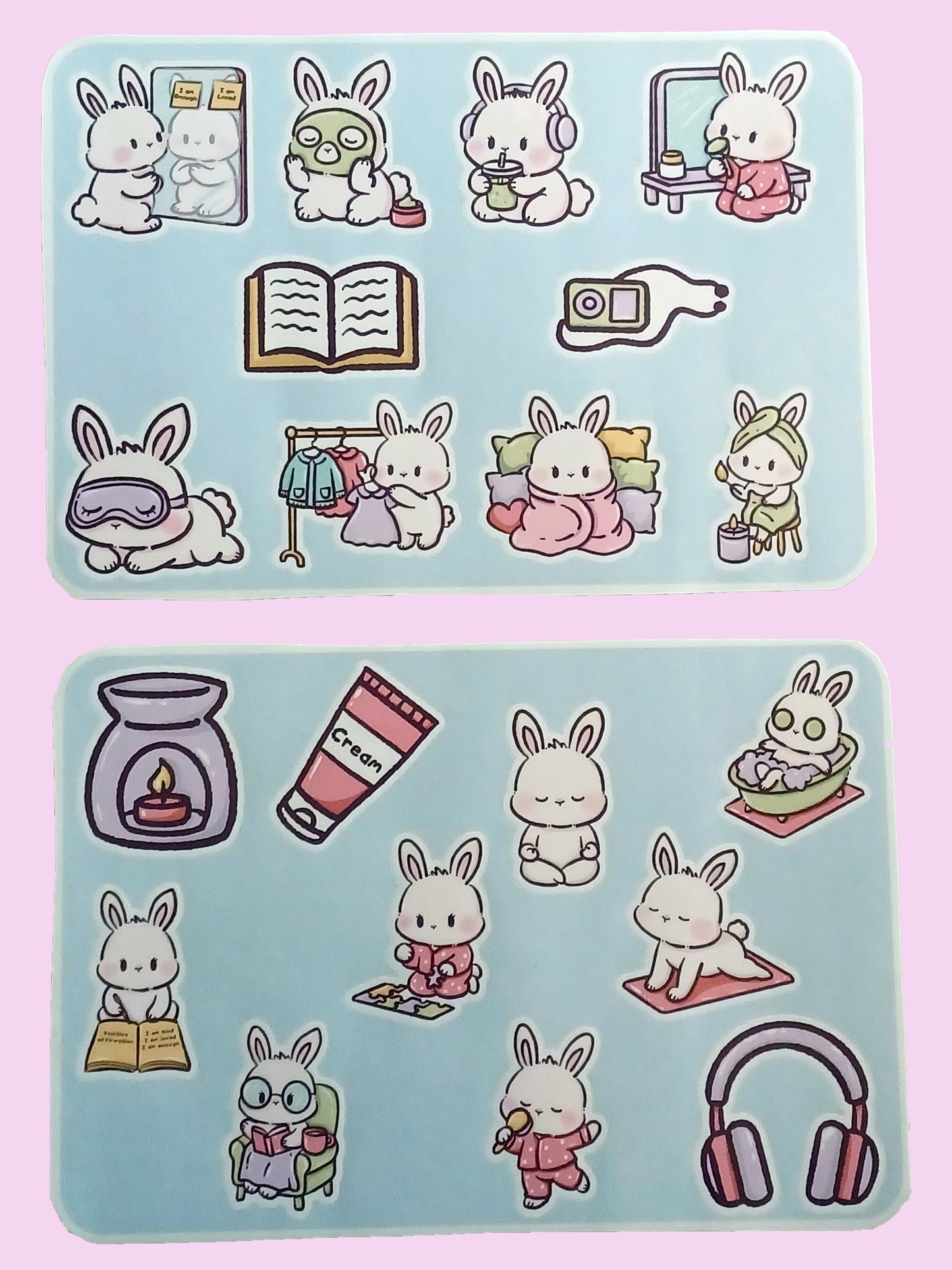 Yoga Bunny Sticker Sheet 5.5" x 6.5"