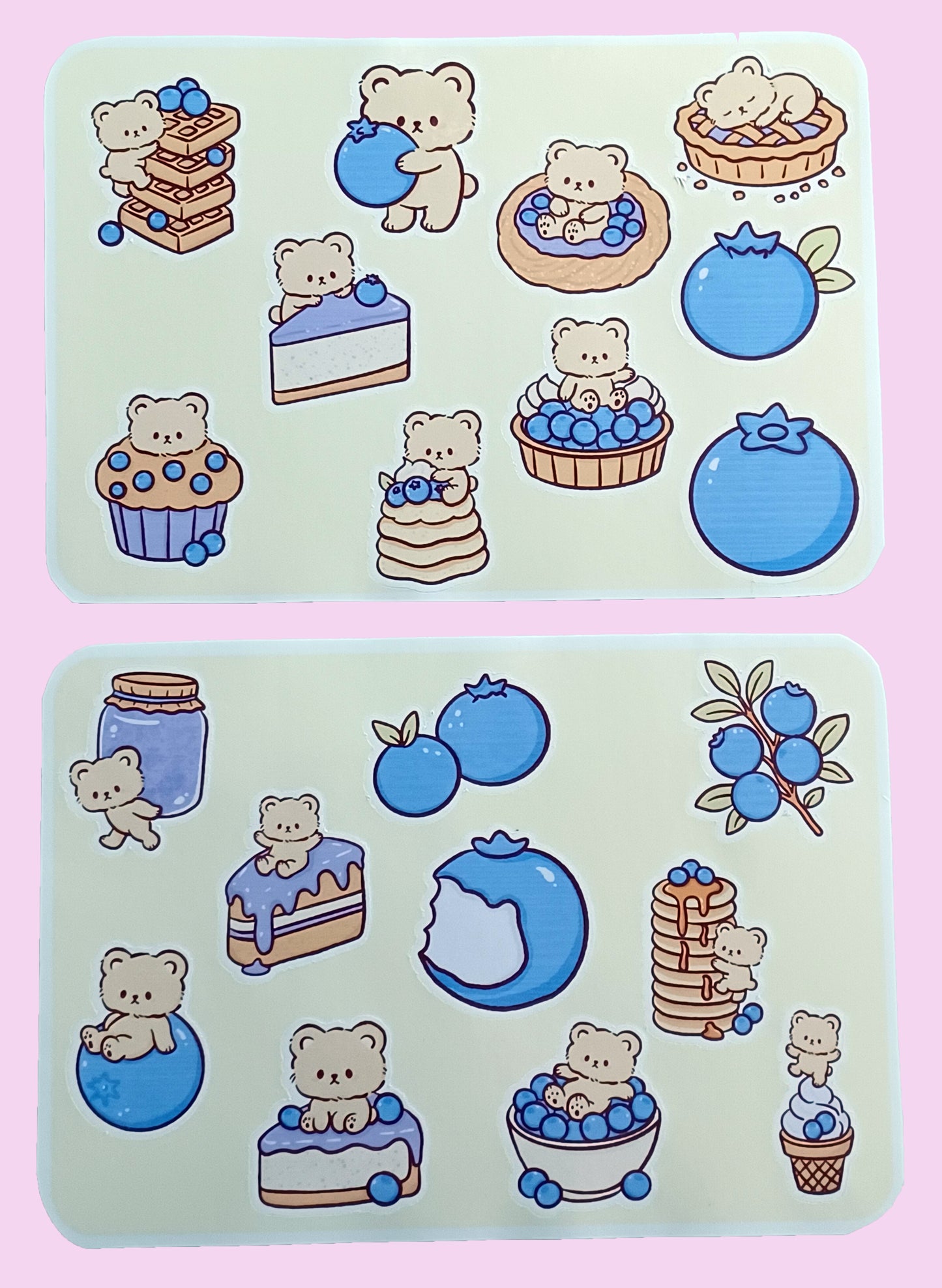 Blueberry Bears Sticker Sheet 5.5" x 6.5"