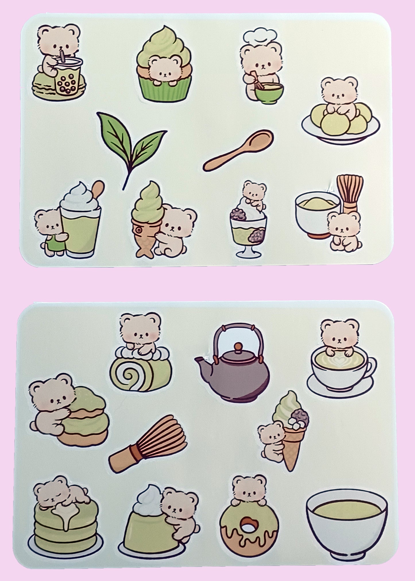 Matcha Bears Sticker Sheet 5.5" x 6.5"