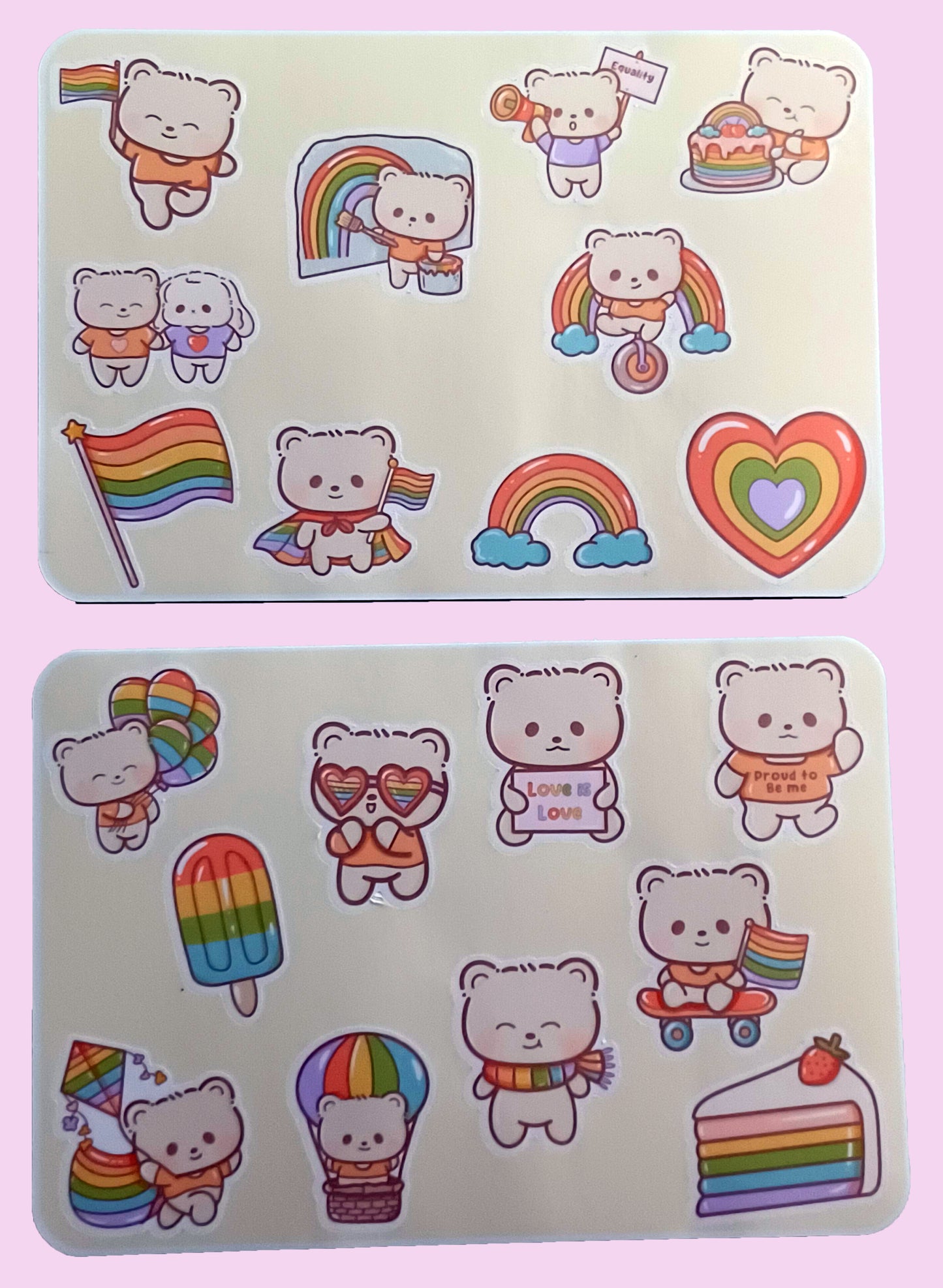 Pride Bears Sticker Sheet 5.5" x 6.5"