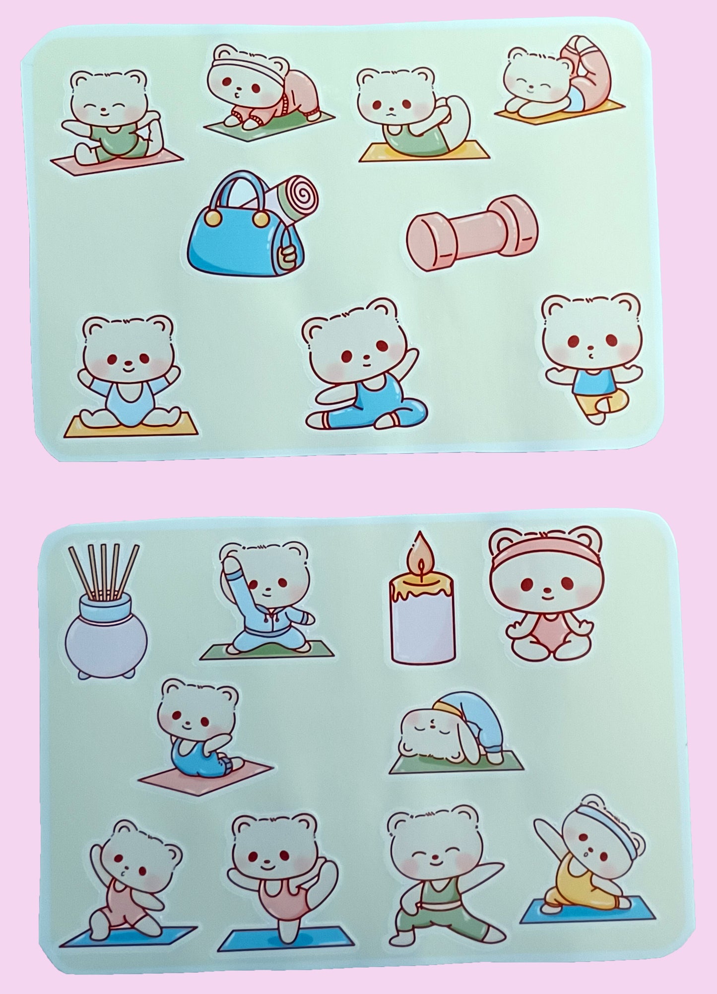 Yoga Bears Sticker Sheet 5.5" x 6.5"