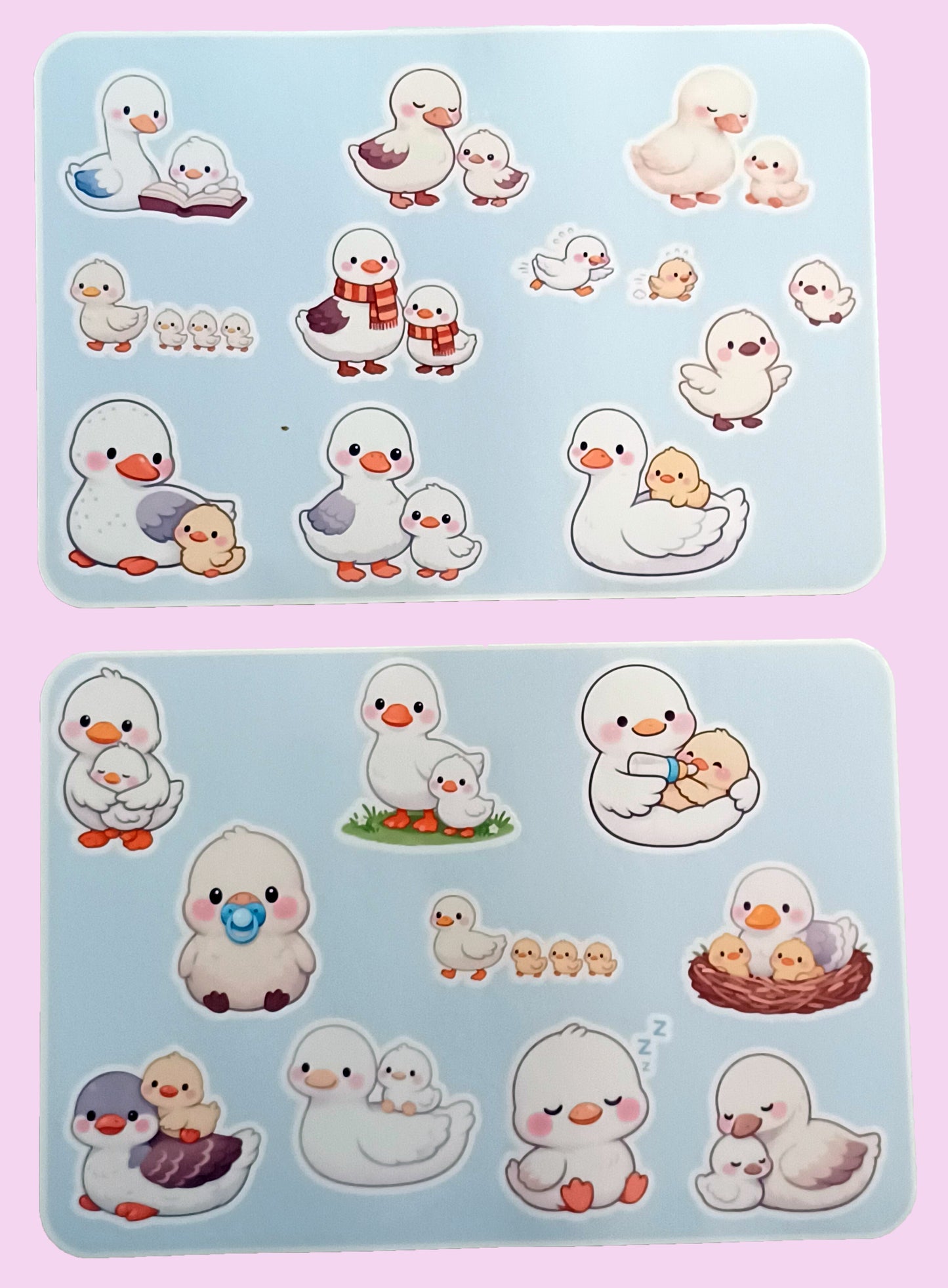 Mother and Baby Duck Sticker Sheet 5.5" x 6.5"