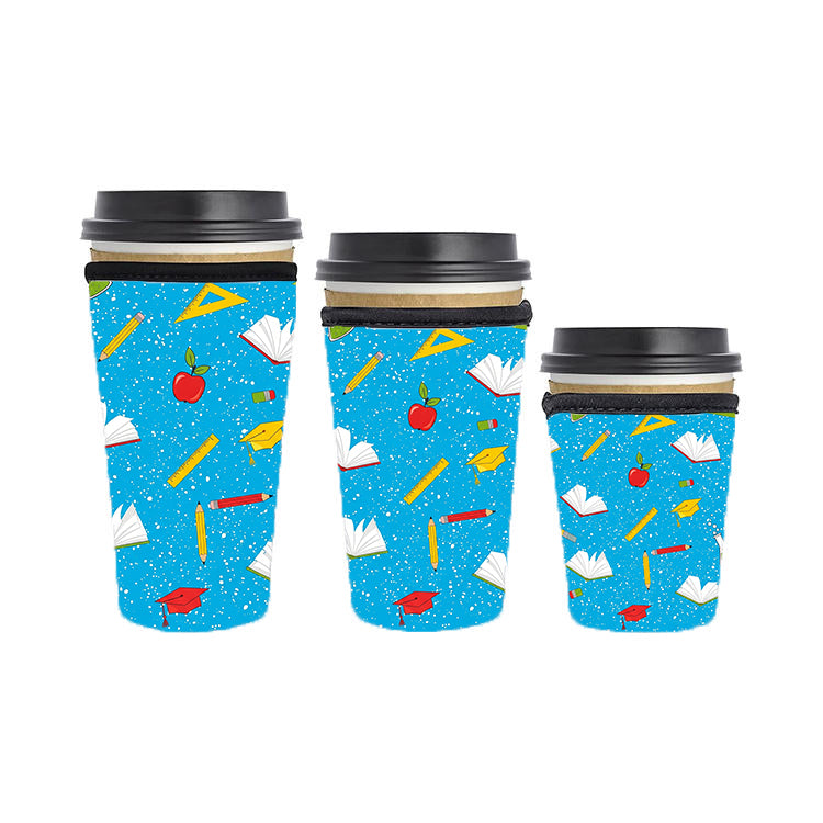Back to School Teacher Reusable Neoprene Insulator Soda Tea Iced Hot Coffee Cup Drink Sleeve