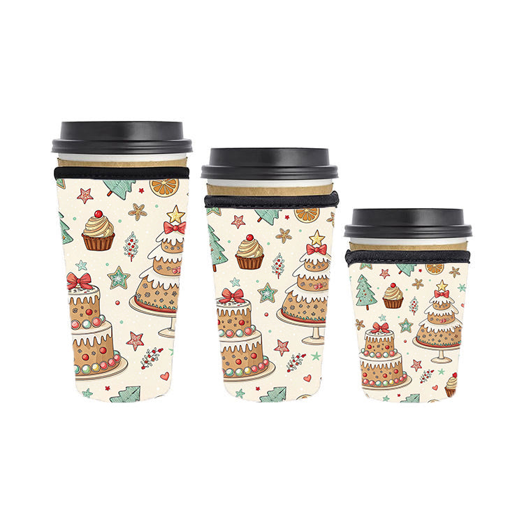 Christmas Reusable Neoprene Insulator Soda Tea Iced Hot Coffee Cup Drink Sleeve