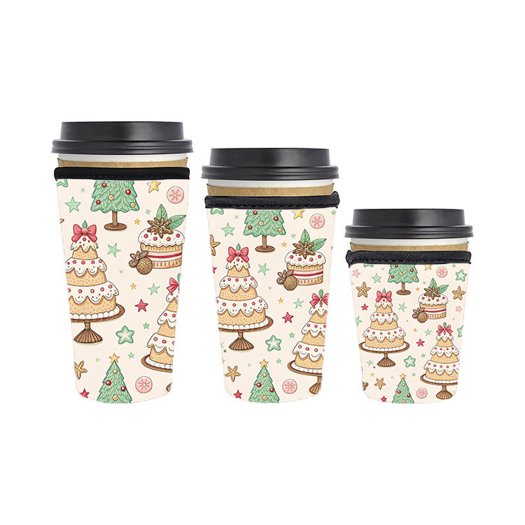 Christmas Reusable Neoprene Insulator Soda Tea Iced Hot Coffee Cup Drink Sleeve