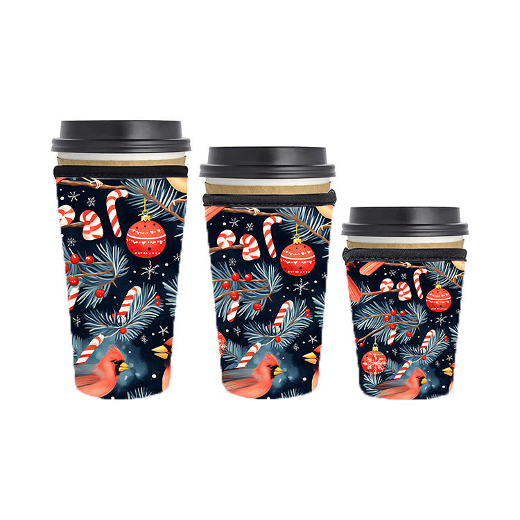 Christmas Reusable Neoprene Insulator Soda Tea Iced Hot Coffee Cup Drink Sleeve