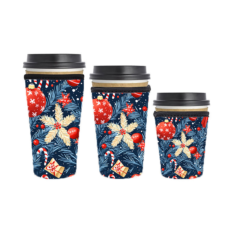 Christmas Reusable Neoprene Insulator Soda Tea Iced Hot Coffee Cup Drink Sleeve