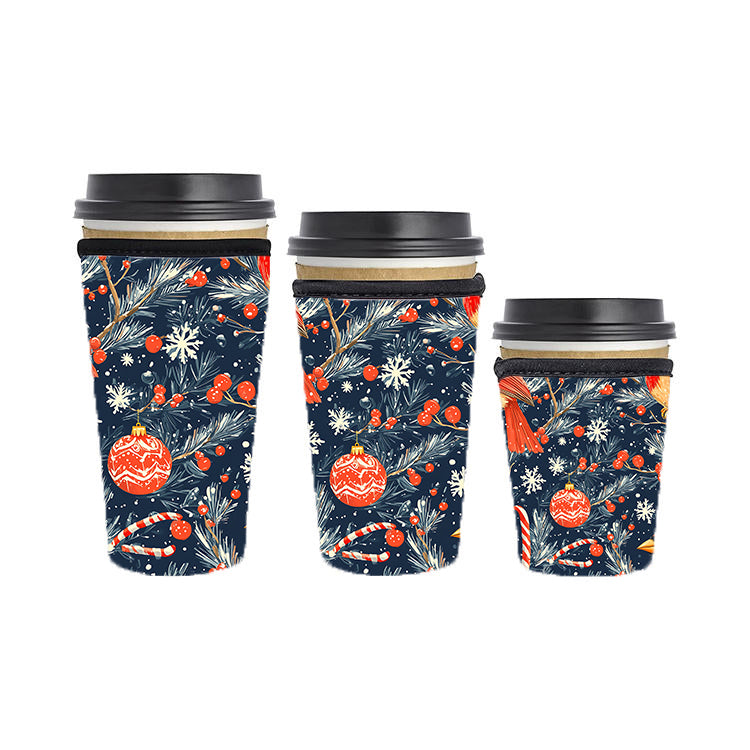 Christmas Reusable Neoprene Insulator Soda Tea Iced Hot Coffee Cup Drink Sleeve