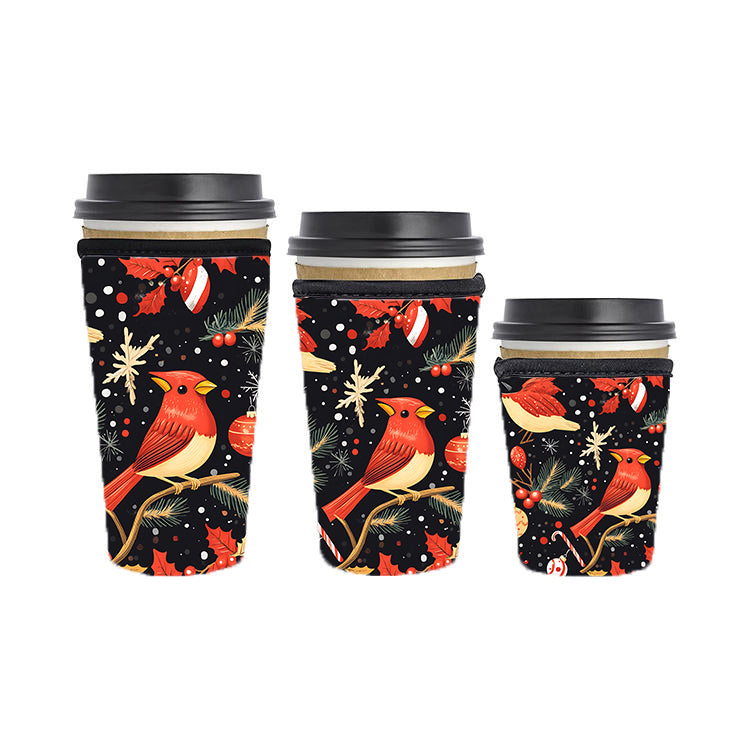 Christmas Reusable Neoprene Insulator Soda Tea Iced Hot Coffee Cup Drink Sleeve