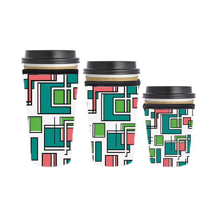 Abstract Reusable Neoprene Insulator Soda Tea Iced Hot Coffee Cup Drink Sleeve