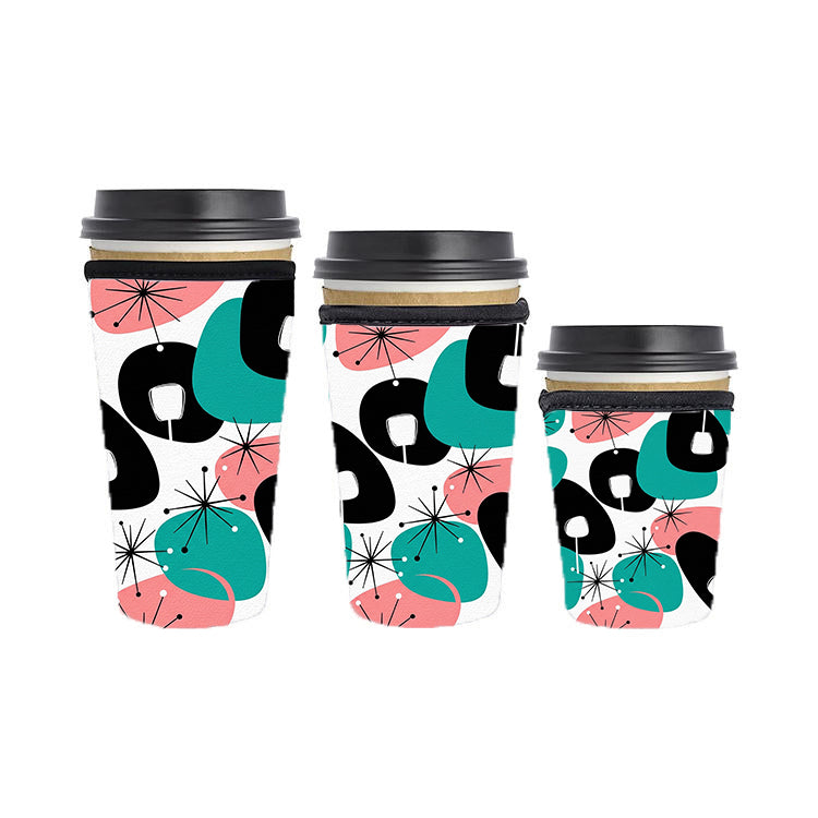 Abstract Reusable Neoprene Insulator Soda Tea Iced Hot Coffee Cup Drink Sleeve