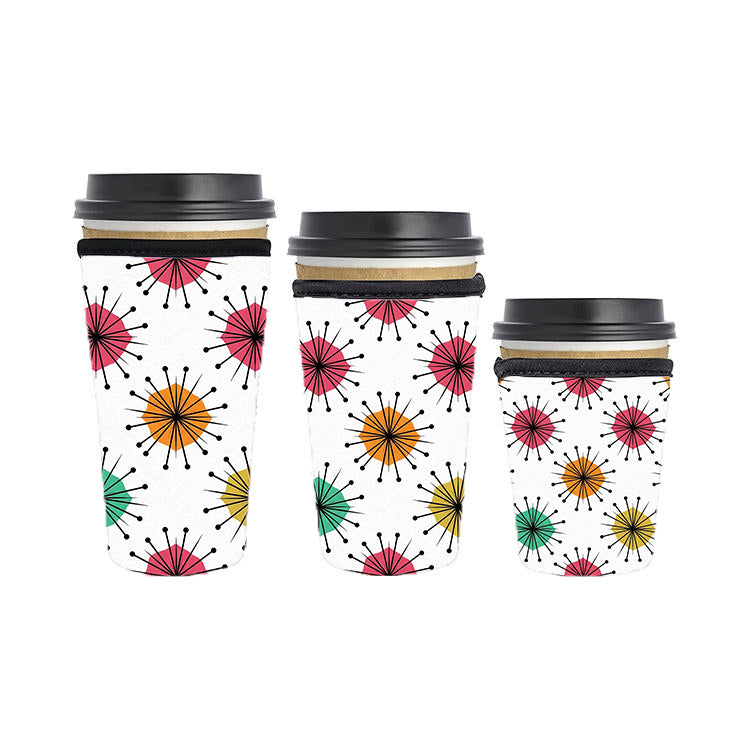 Abstract Reusable Neoprene Insulator Soda Tea Iced Hot Coffee Cup Drink Sleeve