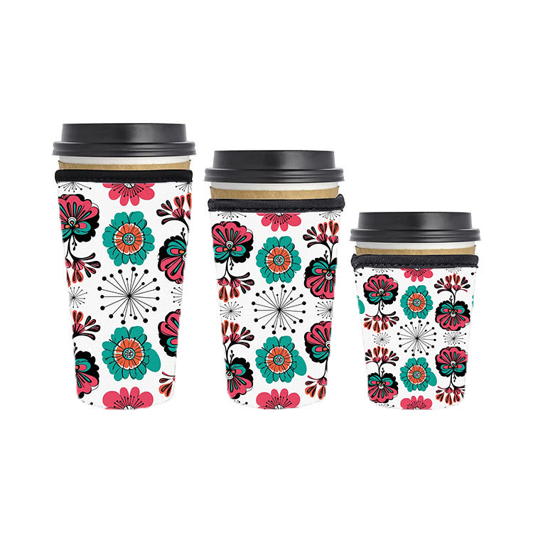 Abstract Reusable Neoprene Insulator Soda Tea Iced Hot Coffee Cup Drink Sleeve