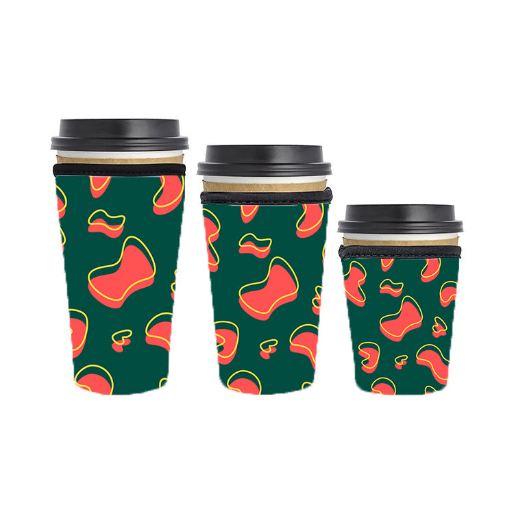 Abstract Reusable Neoprene Insulator Soda Tea Iced Hot Coffee Cup Drink Sleeve