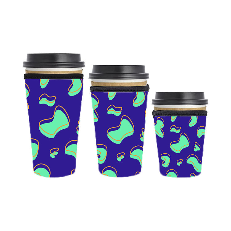 Abstract Reusable Neoprene Insulator Soda Tea Iced Hot Coffee Cup Drink Sleeve