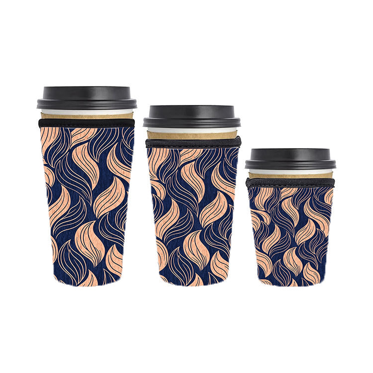 Abstract Reusable Neoprene Insulator Soda Tea Iced Hot Coffee Cup Drink Sleeve