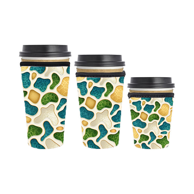 Abstract Reusable Neoprene Insulator Soda Tea Iced Hot Coffee Cup Drink Sleeve