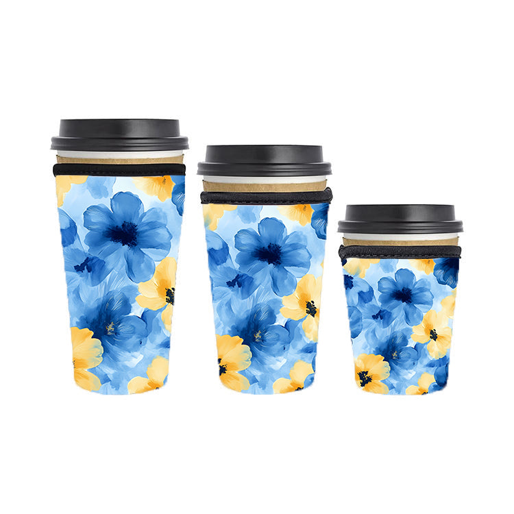 Abstract Reusable Neoprene Insulator Soda Tea Iced Hot Coffee Cup Drink Sleeve