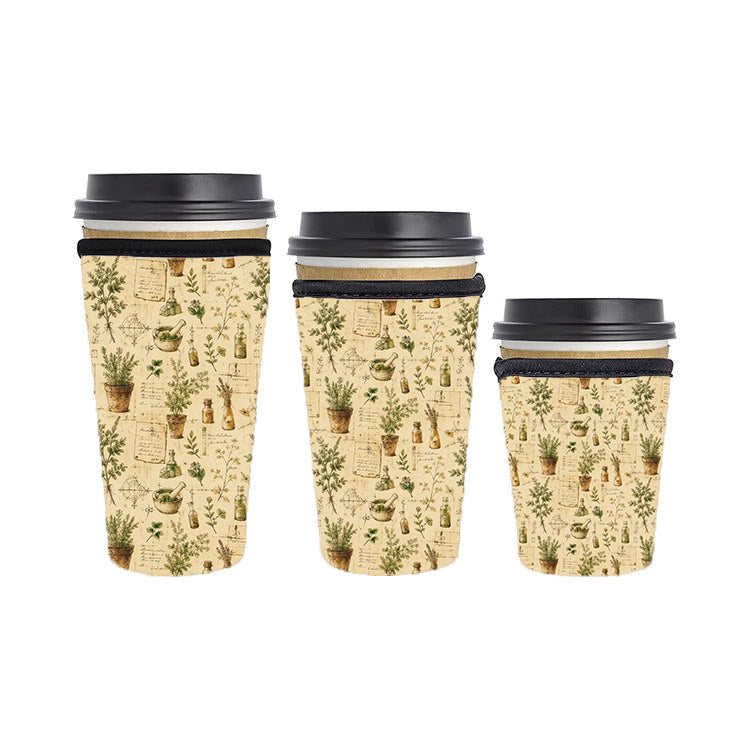 Botanical Reusable Neoprene Insulator Soda Tea Iced Hot Coffee Cup Drink Sleeve