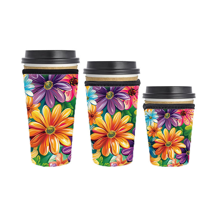 Botanical Reusable Neoprene Insulator Soda Tea Iced Hot Coffee Cup Drink Sleeve