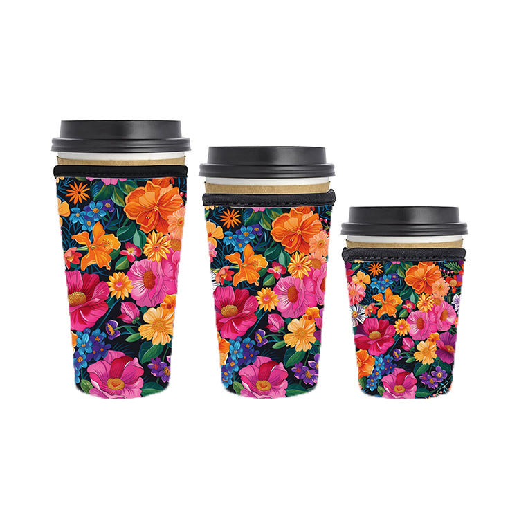Botanical Reusable Neoprene Insulator Soda Tea Iced Hot Coffee Cup Drink Sleeve