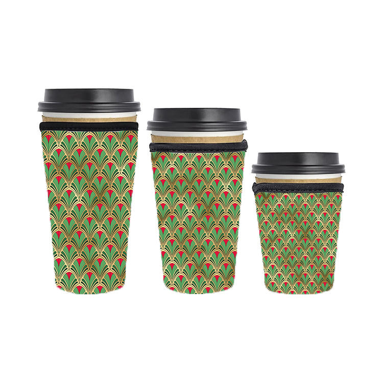 Art Deco Reusable Neoprene Insulator Soda Tea Iced Hot Coffee Cup Drink Sleeve