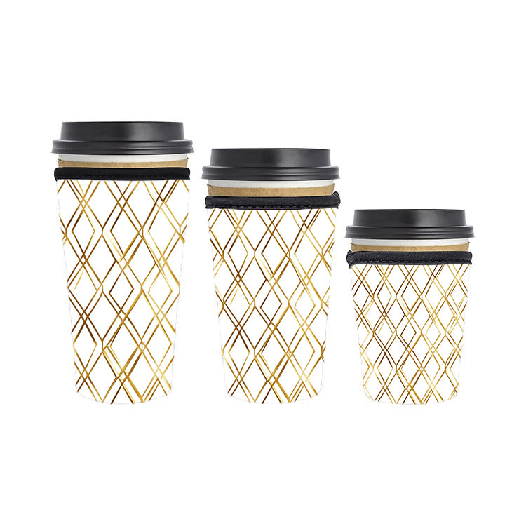 Art Deco Reusable Neoprene Insulator Soda Tea Iced Hot Coffee Cup Drink Sleeve
