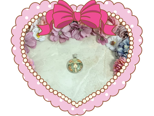 Watercolor Witch Pendant - Design 2
