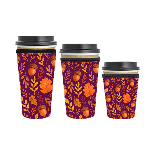 Fall Autumn Reusable Neoprene Insulator Soda Tea Iced Hot Coffee Cup Drink Sleeve