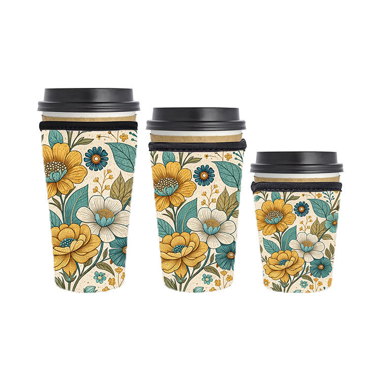 Fall Autumn Reusable Neoprene Insulator Soda Tea Iced Hot Coffee Cup Drink Sleeve