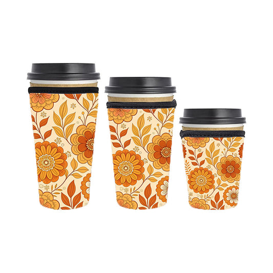 Fall Autumn Reusable Neoprene Insulator Soda Tea Iced Hot Coffee Cup Drink Sleeve