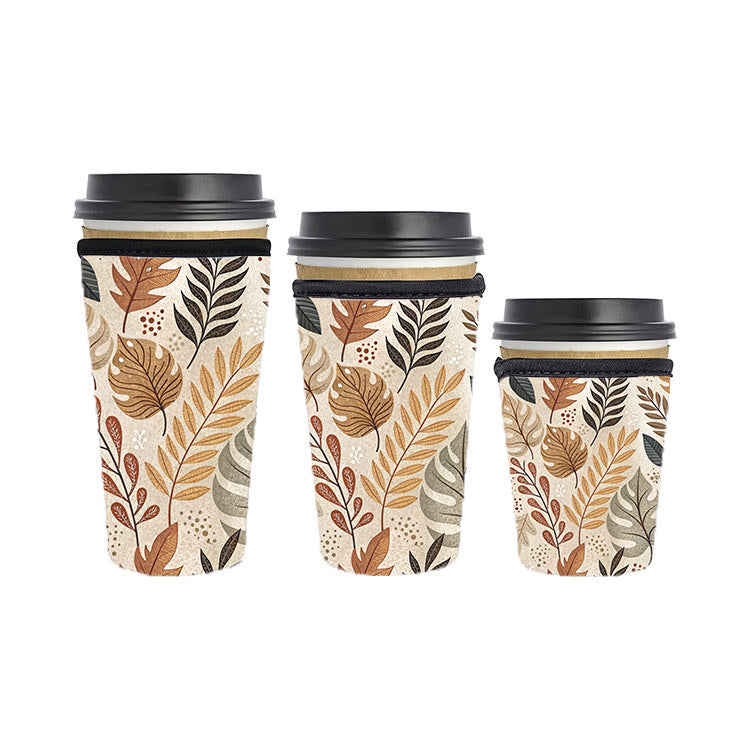 Fall Autumn Reusable Neoprene Insulator Soda Tea Iced Hot Coffee Cup Drink Sleeve