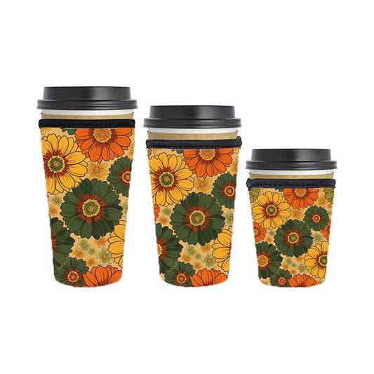 Fall Autumn Reusable Neoprene Insulator Soda Tea Iced Hot Coffee Cup Drink Sleeve