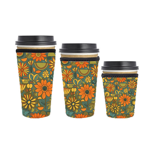 Fall Autumn Reusable Neoprene Insulator Soda Tea Iced Hot Coffee Cup Drink Sleeve