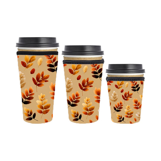 Fall Autumn Reusable Neoprene Insulator Soda Tea Iced Hot Coffee Cup Drink Sleeve