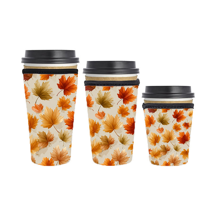 Fall Autumn Reusable Neoprene Insulator Soda Tea Iced Hot Coffee Cup Drink Sleeve
