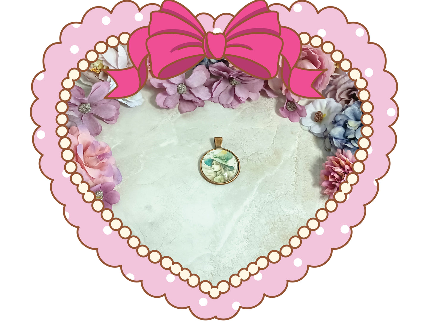 Watercolor Witch Pendant - Design 3