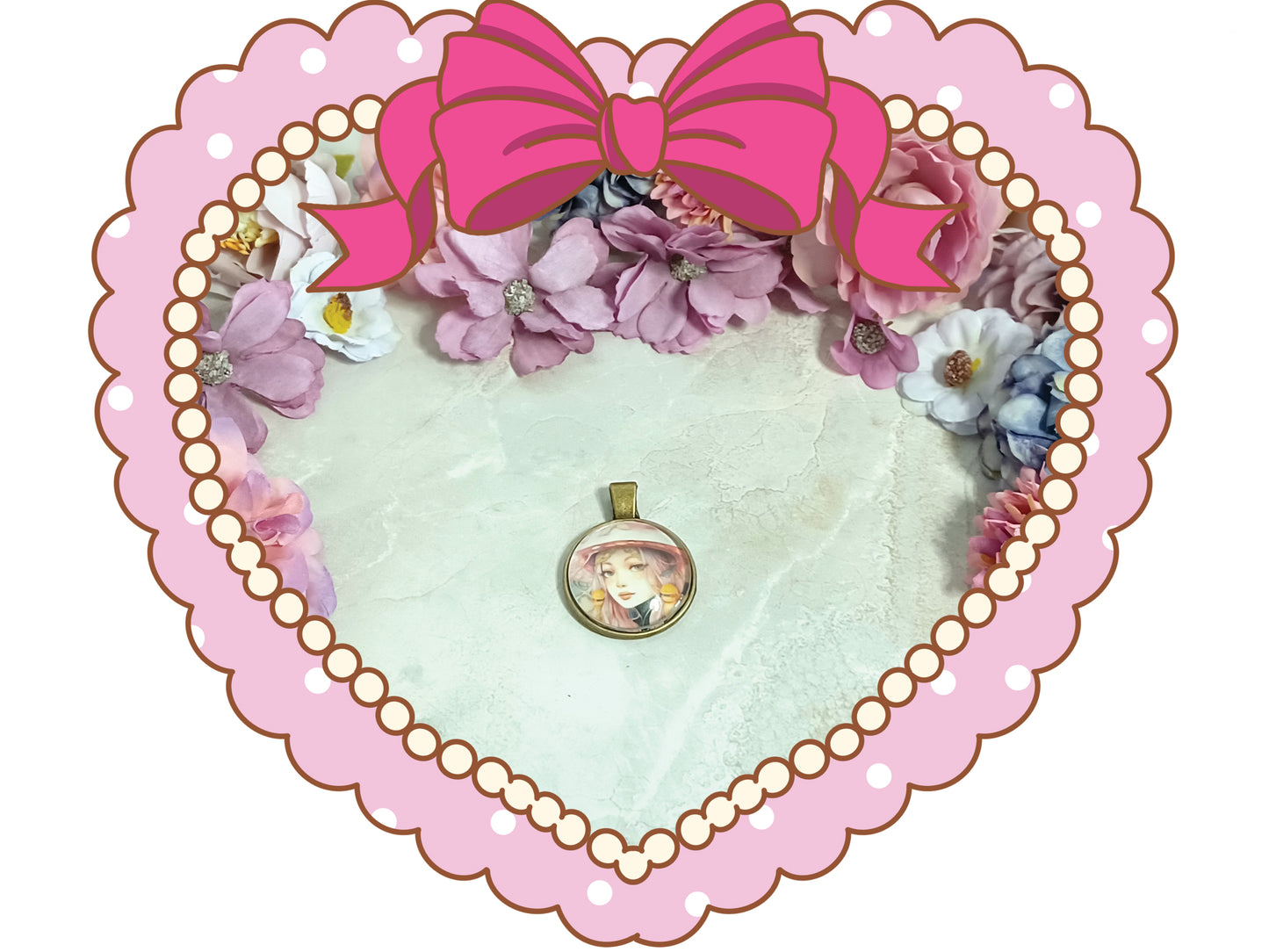 Watercolor Witch Pendant - Design 4